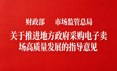 兩部門發(fā)布推進(jìn)地方政府采購電子賣場高質(zhì)量發(fā)展指導(dǎo)意見